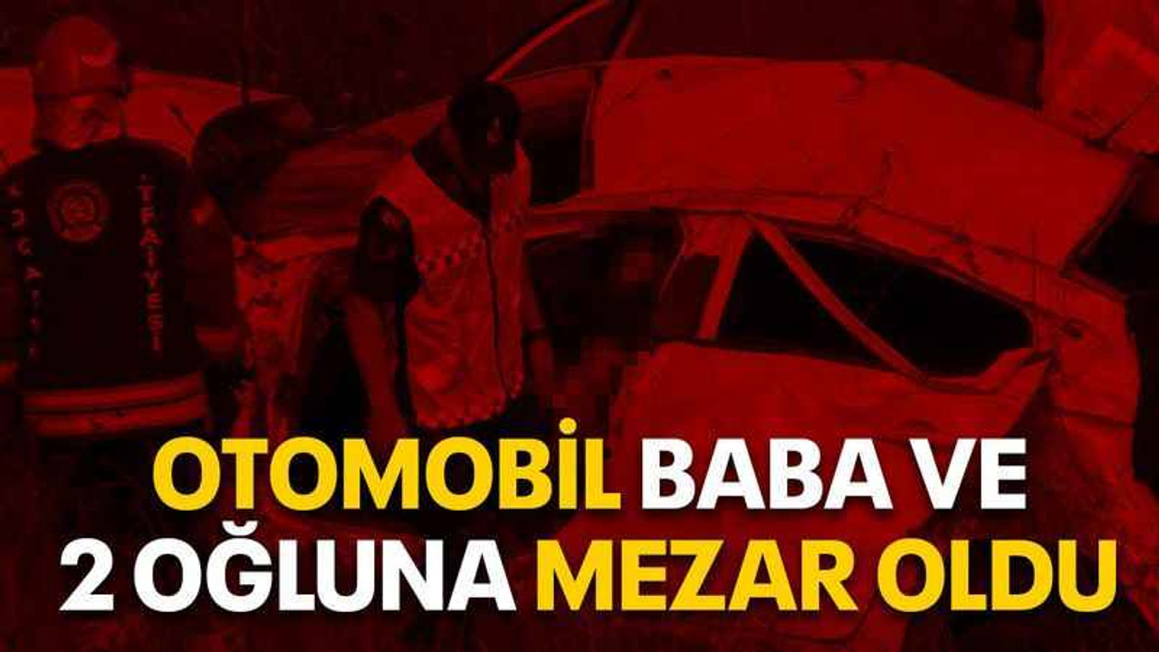 Otomobil baba ve 2 oğluna mezar oldu
